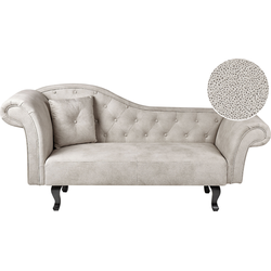 LATTES II - Chaise longue - Taupe - Linkerzijde - Fluweel