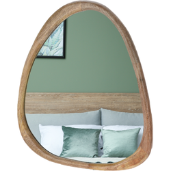 MISOU Wandspiegel - Hout - Organische Vorm - Spiegel - Badkamerspiegel - Woondecoratie - Wanddecoratie - 62x54cm - Miroir Mural - AURUM