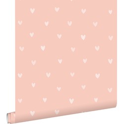 ESTAhome behang hartjes perzik roze - 0,53 x 10,05 m - 128831
