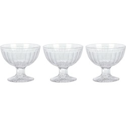 Excellent Houseware IJcoupes/ijs serveer schaaltjes - set 3x stuks - glas - 200 ml - IJsjeshouders