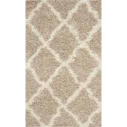 Safavieh Shaggy Indoor Woven Area Rug, Dallas Shag Collection, SGD257, in Beige & Ivory, 91 X 152 cm