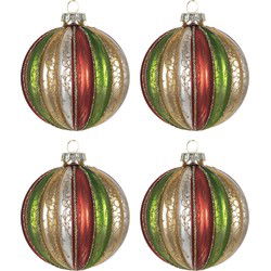 Clayre & Eef Kerstbal Set van 4 Rood Groen Glas