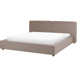 Beliani LINARDS - Tweepersoonsbed-Bruin-Polyester
