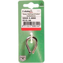 Kous 3-4mm rvs 2st