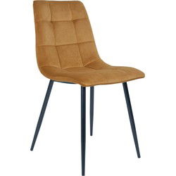Eetkamerstoel Stof Mosterd - Zithoogte 50cm - Set van 2