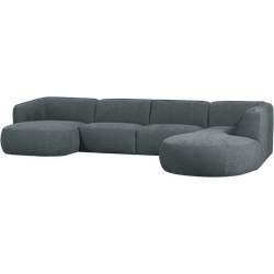 WOOOD Polly Bank Rechts - Polyester - Blauw/Groen - 71x353x150/245