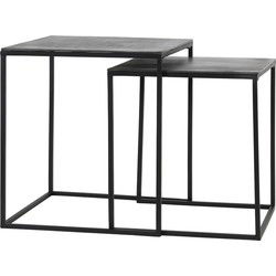 Light&living Bijzettafel S/2 40x40x45+44,5x44,5x50,5 cm BANOS rw lood ant