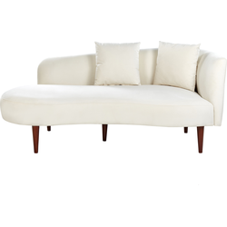 Beliani CHAUMONT - Chaise longue-Wit-Fluweel