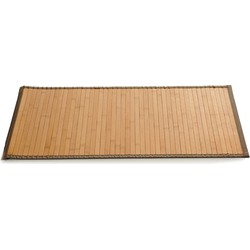 Badkamer vloermat anti-slip lichte bamboe 50 x 80 cm met grijze rand - Badmatjes