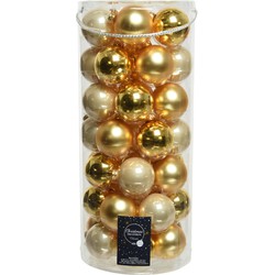 Kerstbal glas d6 cm parel/goud 49st kerst - Decoris