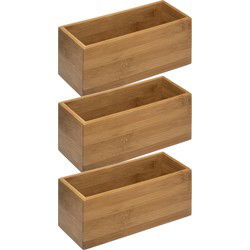 3x sieraden/make-up houder/box - 23 x 9,5 cm - bamboe hout - Make-up dozen