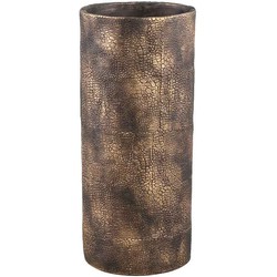 PTMD Rissa Ronde Bloempot - H50 x Ø22 cm - Cement - Goud