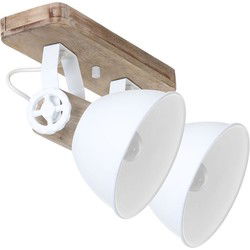 Mexlite - spot - Gearwood - hout - metaal rubber wood - opbouwspot - E27 - 7969W