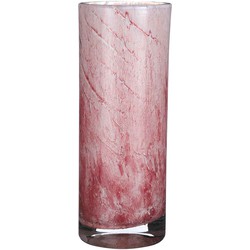 Mica Decorations Estelle Vaas Estelle - H31xØ11 cm - Glas - Lichtroze