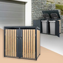 Afvalbak 2 tot 240L 132x80x116,3 cm gemaakt van staal in larikslook ML design