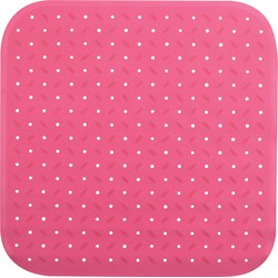 MSV Douche/bad anti-slip mat badkamer - rubber - fuchsia roze - 54 x 54 cm - Badmatjes