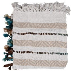 Clayre & Eef Plaid Beige Katoen Strepen