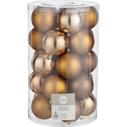 House of Seasons Plastic Kerstballen Set - 25 Stuks - Ø8 cm - Koper