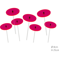 7 stuks! Zonnevanger Rood-Roze (kleur fuchsia) klein 25x8 cm