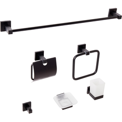 Beliani UVITA - Badkamer hardware set-Zwart-Aluminium