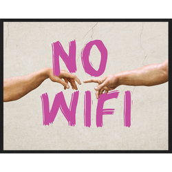 Any Image Print 'No Wifi' - Schilderij - Wanddecoratie - Inclusief beukenhouten lijst - Poster - 73x93cm - Zwarte lijst met Passe Partout