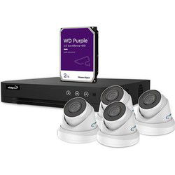 Ip-videobewakingsset 4-kanaals nvr-recorder 4 x witte ip dome-camera 2 tb hd kabels