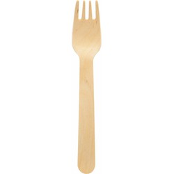 Biopak wegwerp vorken -10x - hout - 16 cm - bio/eco/milieubewust - Vorken
