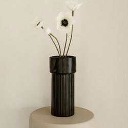 Indore Home - Vaas Mary - Bloemenvaas - Woonkamer decoratie - Vaas Zwart