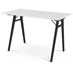 Rover houten bureau wit - zwart houten onderstel - 120 x 60 cm