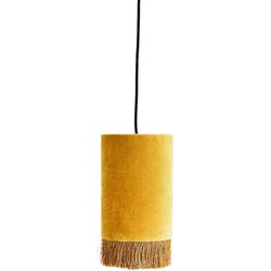 Madam Stoltz Plafondlamp Velvet/Ijzer Ø15 x 28 cm - Mustard