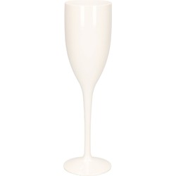 Onbreekbaar champagne/prosecco flute glas wit kunststof 15 cl/150 ml - Champagneglazen