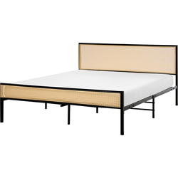 Beliani AVANTON - Tweepersoonsbed-Zwart-IJzer