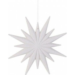 Light & living - Ornament Ster Wit met glitter