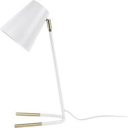 Tafellamp Noble - Metaal Wit met goud accent - 25x15,5x46cm