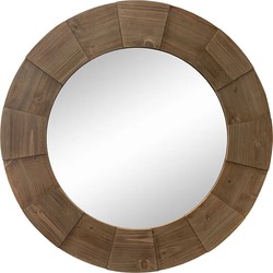 LW Collection LW Collection Wandspiegel bruin rond 80x80 cm hout