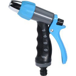 Pro Garden Tuinslang water geven sproeikop - zwart/blauw - regelbaar - kunststof - Broeskoppen