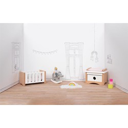 Goki Goki Doll furniture style, baby room Bed: 10.2 x 6 x 5.5 cm