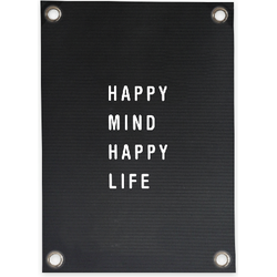 Tuinposter Letterbord Happy Mind Happy Life (50x70cm)