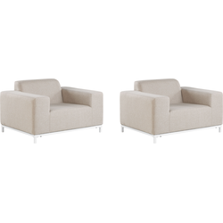 ROVIGO  - Tuinstoel set van 2 - Zandbeige - Polyester