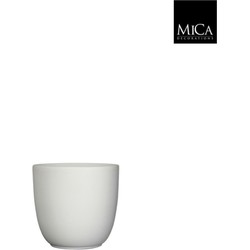 Tusca pot rond wit mat h14xd14,5 cm - Mica Decorations