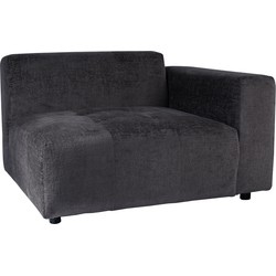 PTMD Quinta sofa arm right soft velvet anthracite