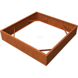 Artesa Rechthoekige plantenbak cortenstaal L200 x B200 x H40 cm zonder bodem