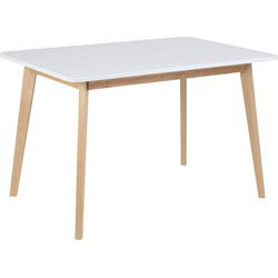 Eettafel Rechthoek Wit/Naturel - 120x80x76cm - Unsta