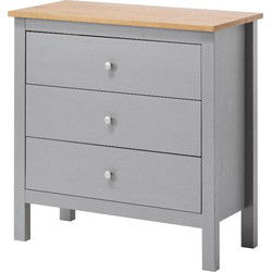 Havuun Vesa ladekast - grenen hout - grijs/naturel - 3 lades - Scandinavisch design