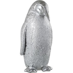  J-Line Decoratie Kerst Pinguïn Zilver Medium