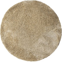 PTMD Jups Beige fabric handwoven carpet round L