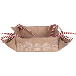 Clayre & Eef Broodmand 35x35x8 cm Bruin Katoen Gingerbread house