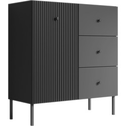 Meubella - Dressoir Vermont - Antraciet - 90 cm