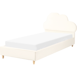 BELLEVUE - Eenpersoonsbed - Lichtbeige - 90 x 200 cm - Fluweel