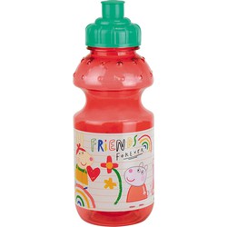 Peppa Pig drinkfles/drinkbeker/bidon met drinktuitje - roze - kunststof - 350 ml - Schoolbekers
